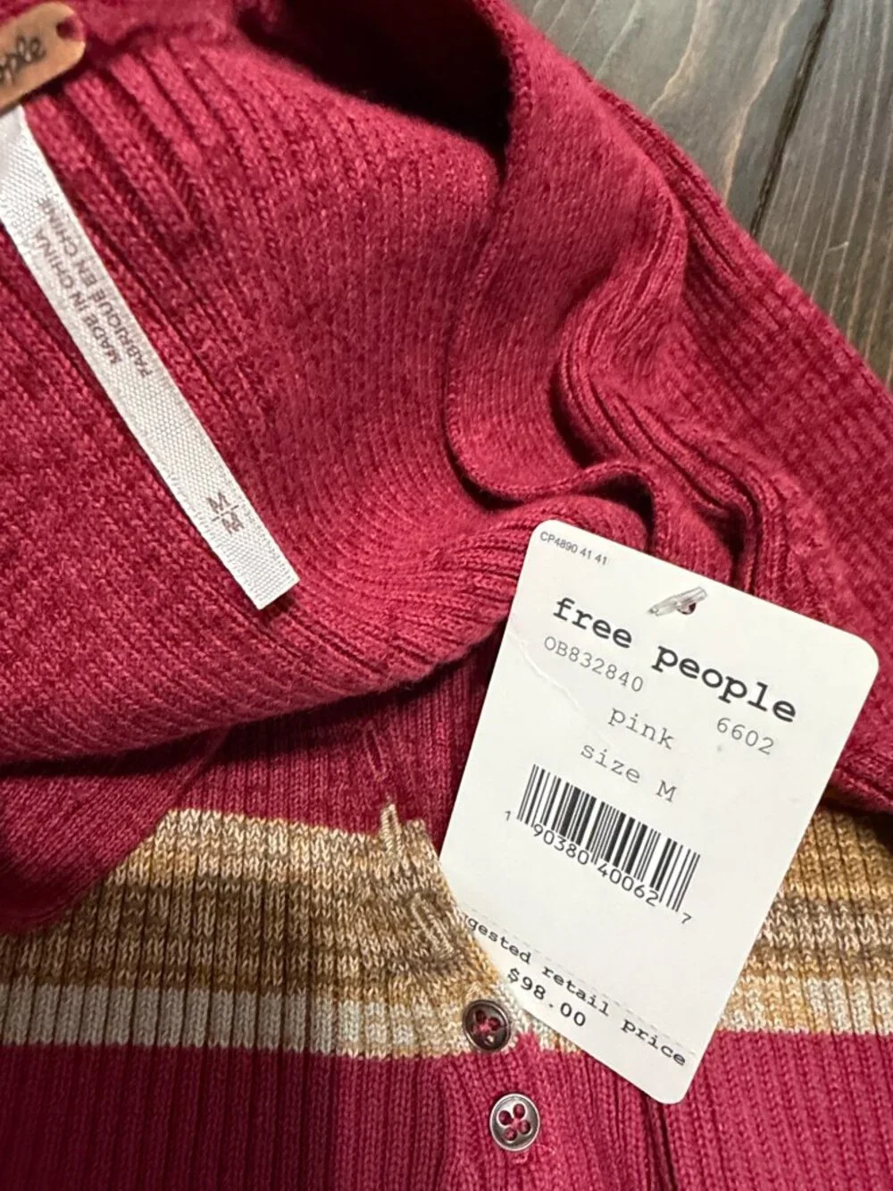 Free People Color Block Sweater – Pink | Women's Medium | NWT